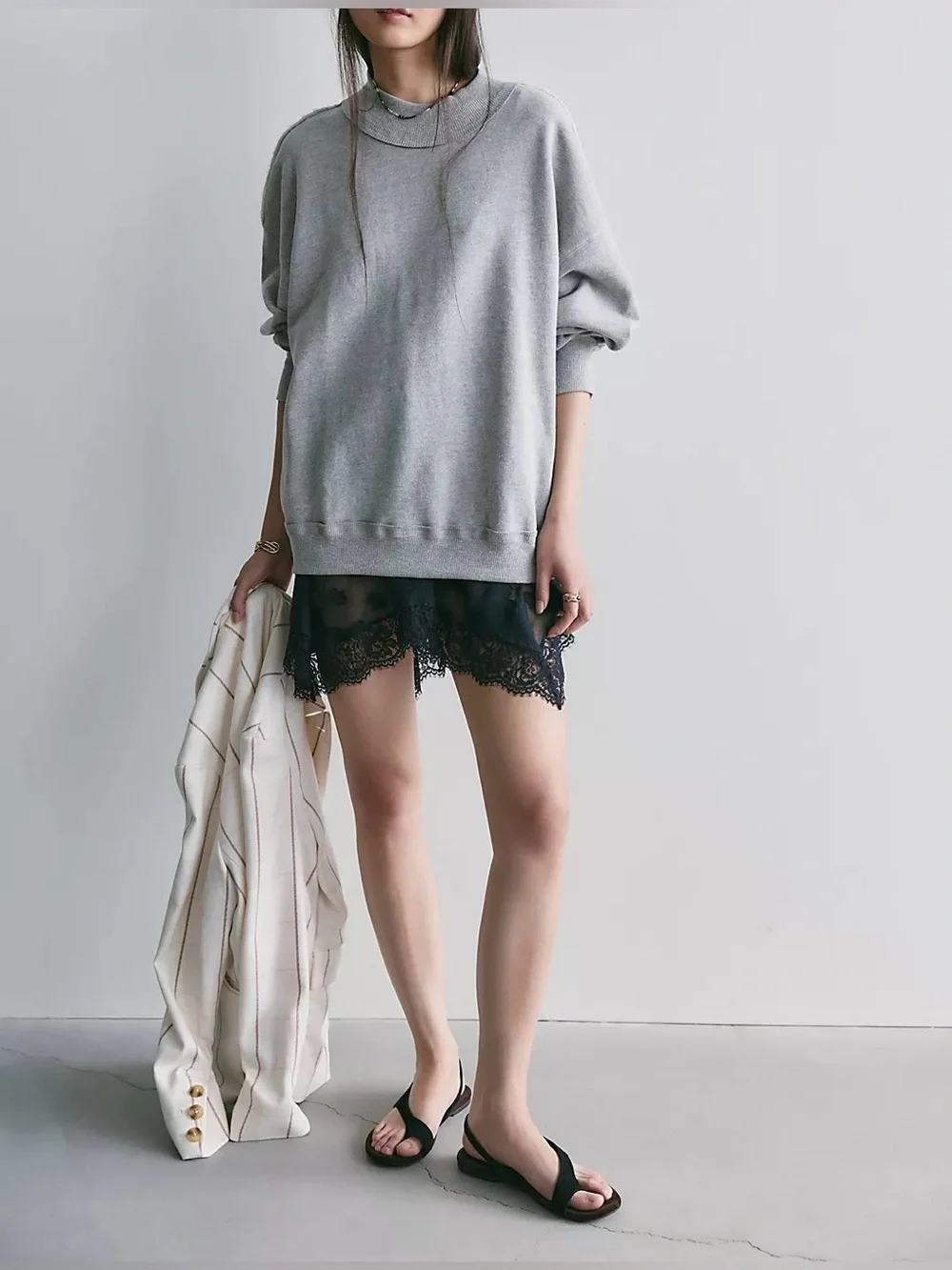 NWT Free People We The Free Palm Springs Pullover - Heather grey - small - Picture 4 of 14